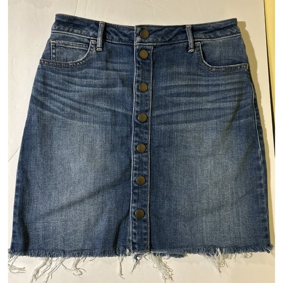 Abercrombie & Fitch Dresses & Skirts - Abercrombie & Fitch Denim Snap Natural Rise A-line Frayed Mini Skirt size 4 27